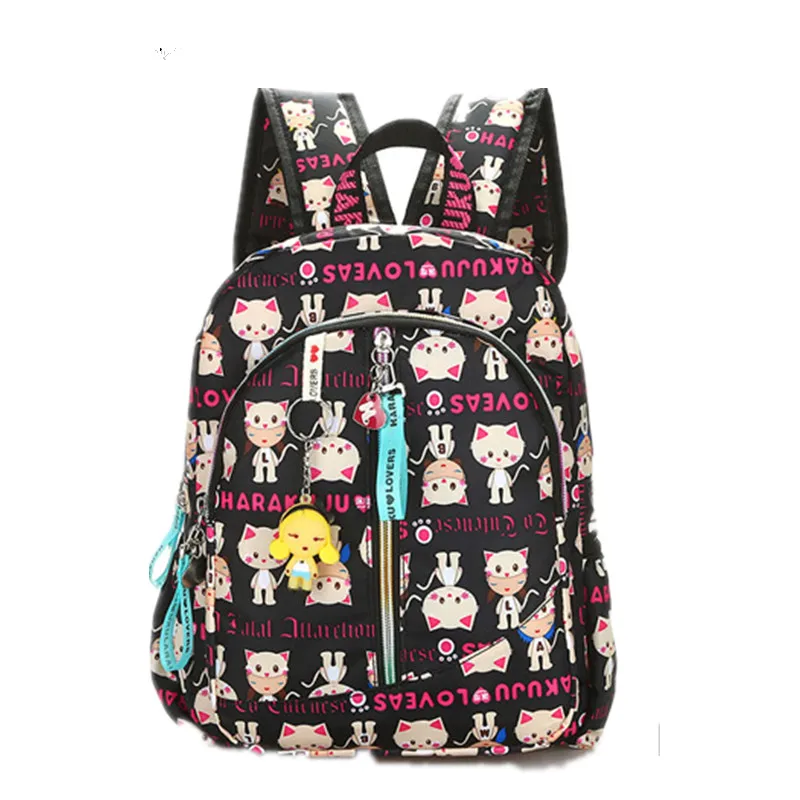Značka harajuku krásna mačka plátno batohy dám