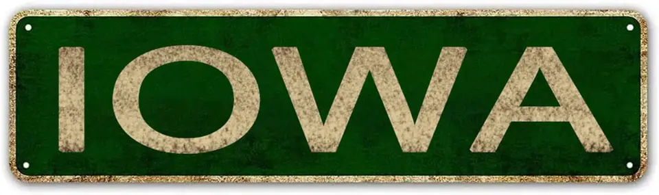 Značka Iowa, Amerika Názov štátu Vintage Metal Cin Sign, Decor Decor for Office/Home/Učebňa - najlepšie nápady na darček pre ženy pre ženy