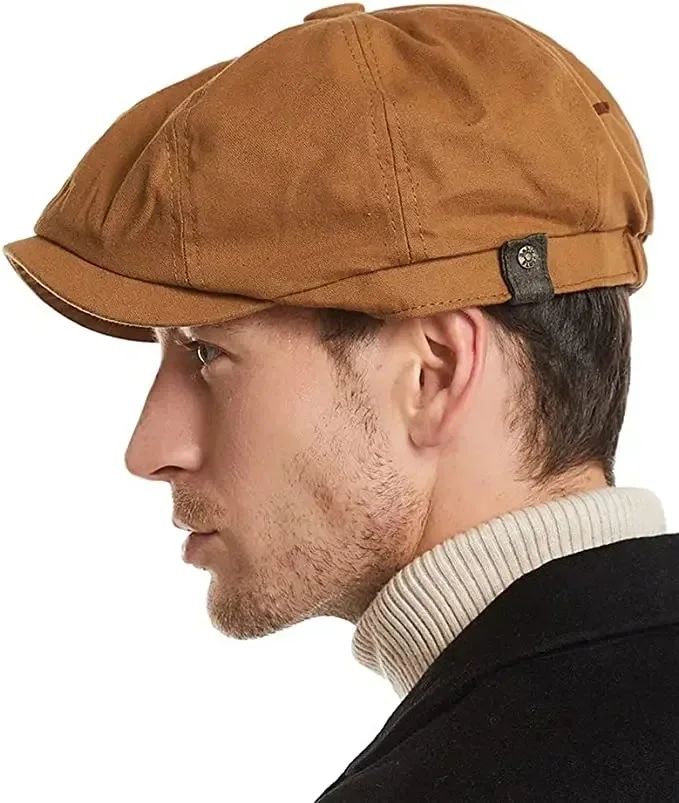 Značka Oohmy Men Ženy Beret Octagonal Newsboy Hat Cotton Cap French Street Style Gatsby Ivy Cabbie Caps Golf Scally Hat