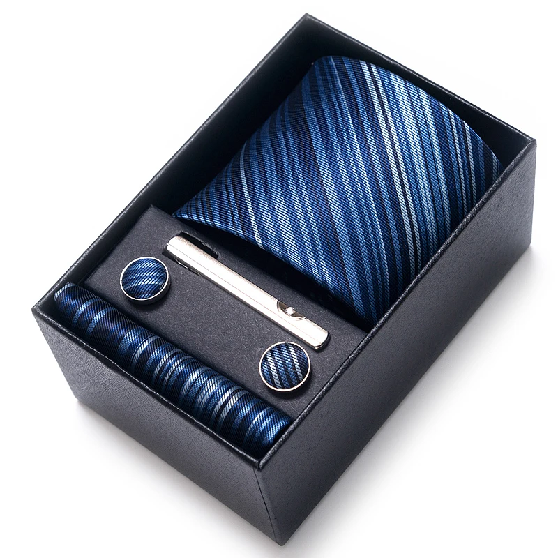 Značka svadobná prítomná kravata vreckové štvorčeky Cufflink Set Krava
