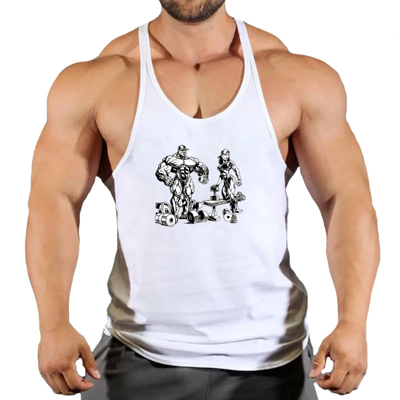Značka svalová módna telocvičňa pánske podložky zadná nádrž Top rukáv bez rukávov Stringer oblečenie Kulturista Singlets Fitness Workout Sports košeľa