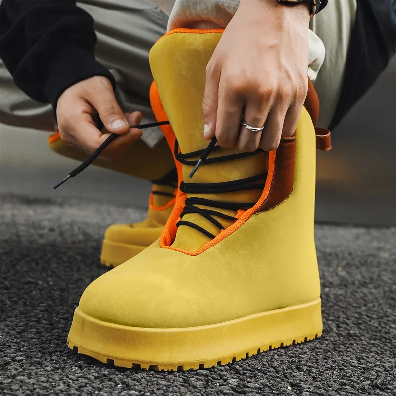 Značky muži topánky topánky Hrubé jediné módne tenisky Mužské vychádzkové topánky High Top Zapatillas Hombre Jeseň Autumn Outdoor pánske topánky Nové topánky Nové