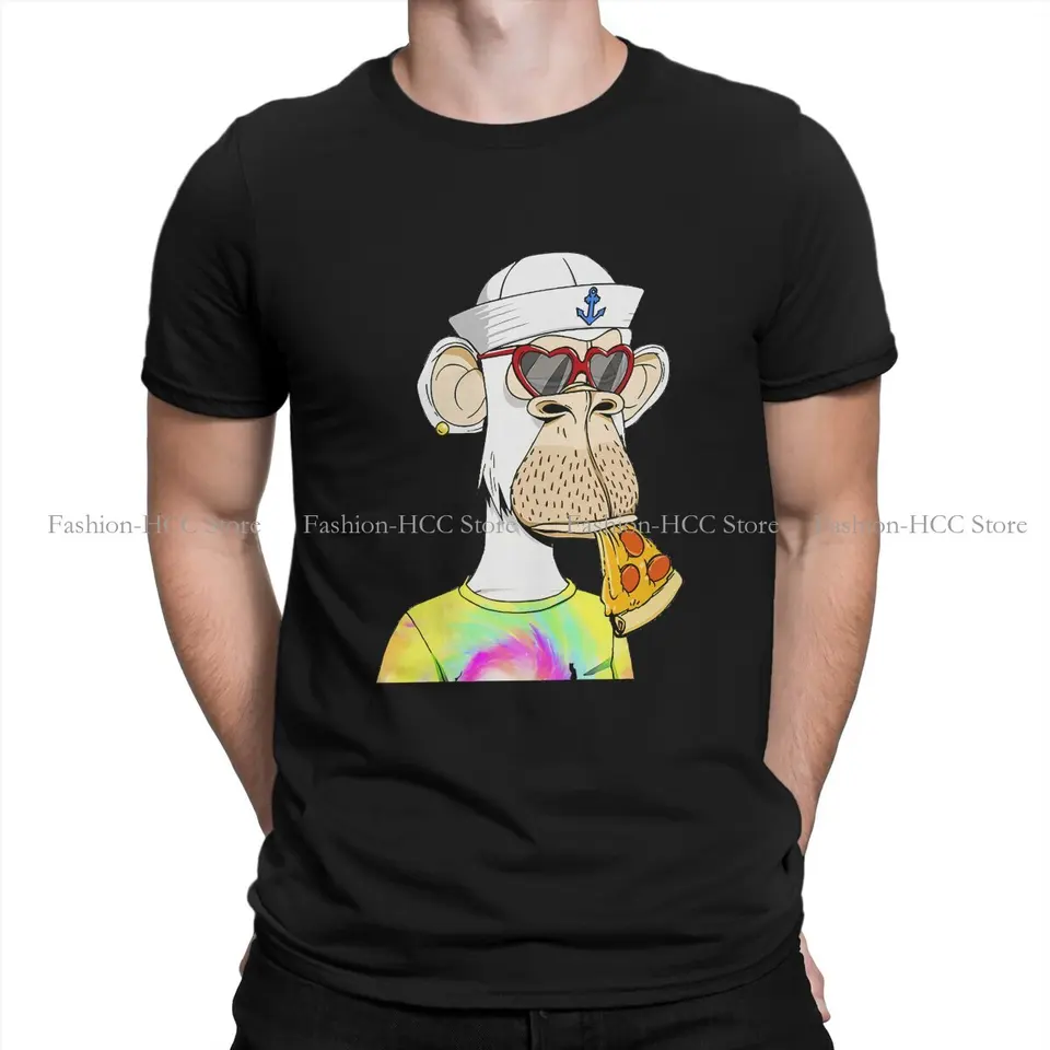 Znudený ape jacht klub Bayc nft polyester tričká kapitán kapitán výrazný homme tričko vtipné topy