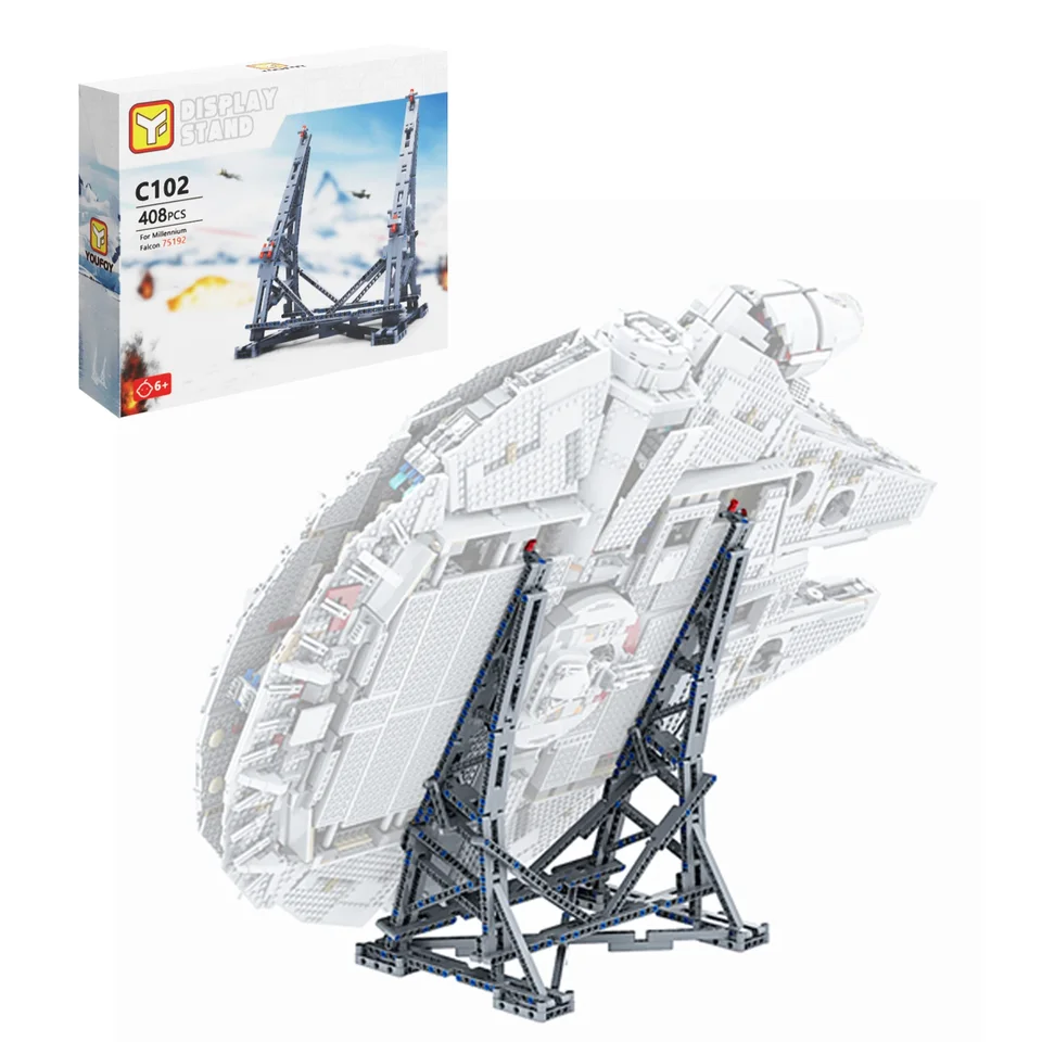 Zobraziť stojan pre stavebné bloky súpravy Millennium Ship Falcon kompatibilné s 05132 Hviezdnymi tehlami 75192 Darčeky na vianočné narodeniny