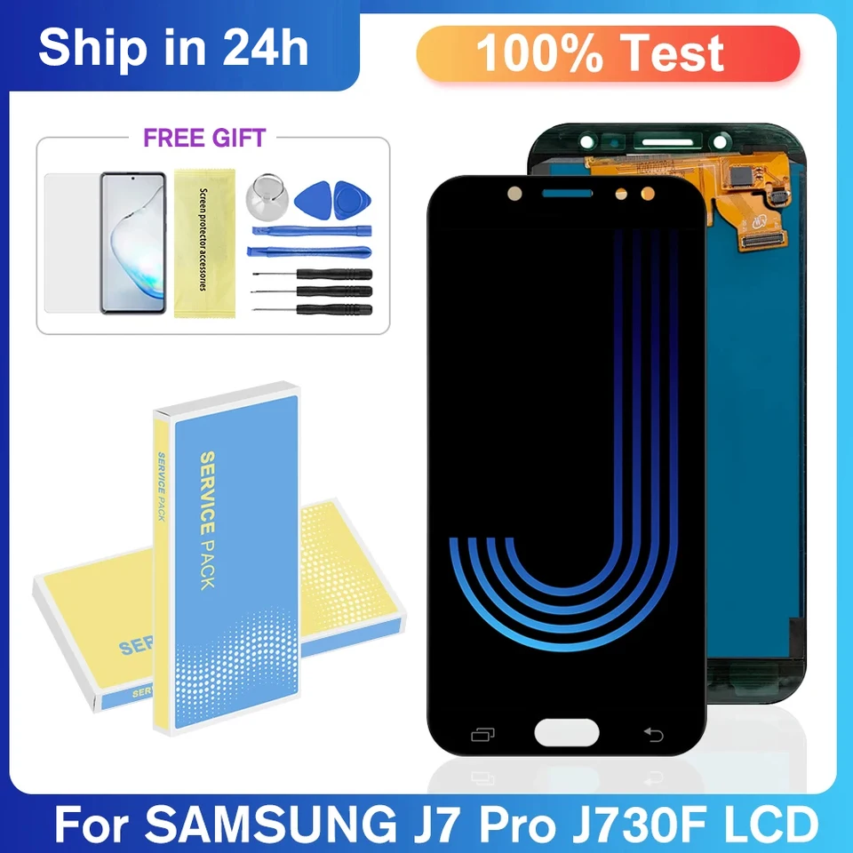Zobrazovacia obrazovka J730 pre Samsung Galaxy J7 Pro J730 J730F J730G LCD Display Display Touch Screen Digitalizátor Zostava