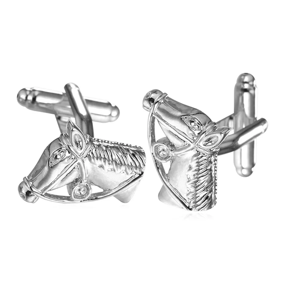ZohaEt Ocel Animal Horses Head CuffLinks for Men Dámske dám