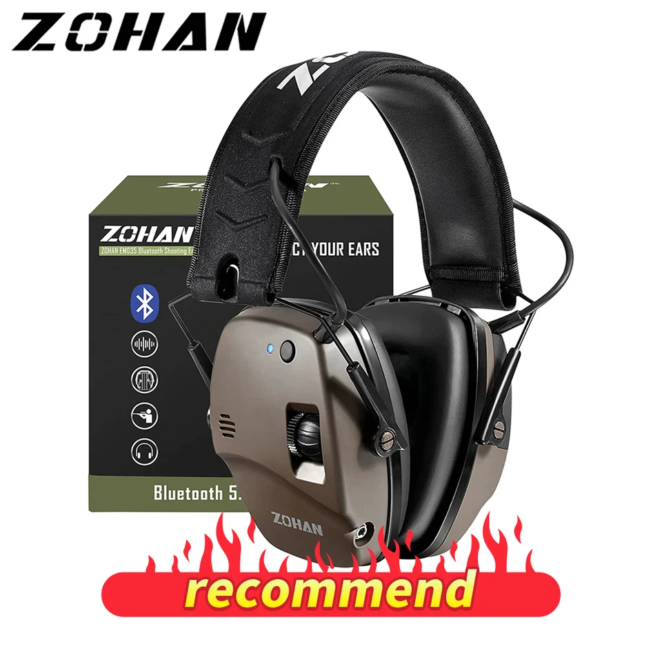 Zohan 5.0 Bluetooth Electronic Tactics Shooting Earmuffs Ochrana sluchu aktívny hluk rukuje pomocou Hunt Shoot Range