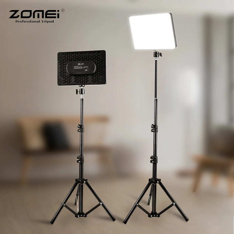 ZOMEI 11 -palcová fotografia LED Photography Video Light Panel Lighting Photo Studio Lamp Súprava na natáčanie živého vysielania youbub s statívom statív