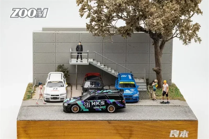 Zoom 1:64 Stagea 1Gen WC34 260RS Wagon HKS#87 / Calsonic#12 / Lightning#23 Diecast Model CAR
