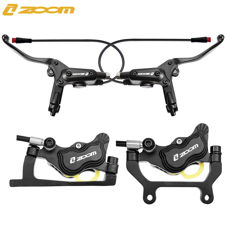 Zoom 4-piestový elektrický bicykel Hydraulický disk brzda E-Bike 2 Pin Mountain Bike Power Off BrzdE s skladaním skútra snímača
