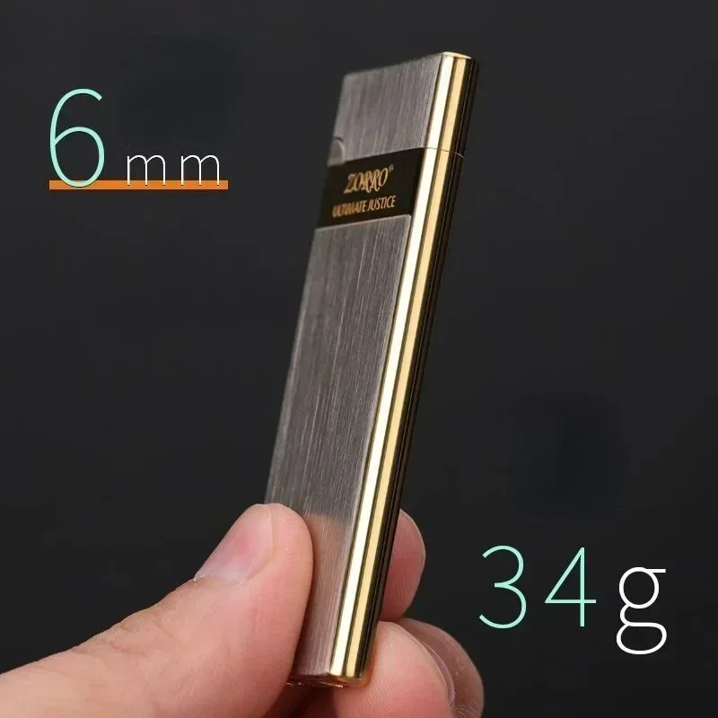 Zorro kov ultra tenký butánový plyn nafukovateľný nafukovací koleso zapaľovanie zapaľovacia cigareta zapaľovače špičkových mužských malých náradia