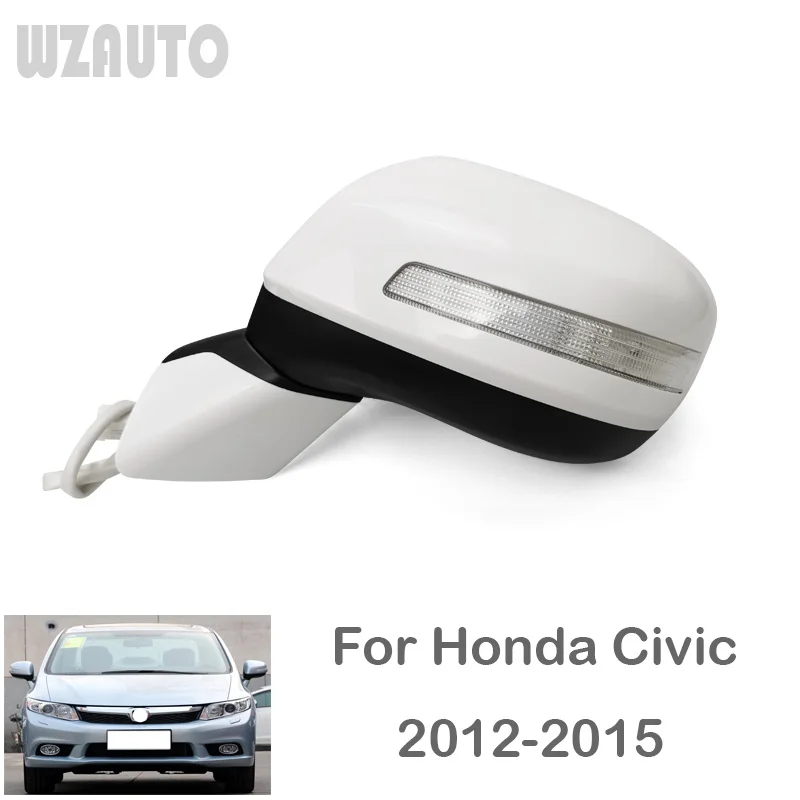 Zostava bočného spätného zrkadla Zostava Zostava Zasvetlenie pre 9. generáciu Honda Civic 2012 2013 2014 2015 Manuálne skladanie so signálom Turn Signal