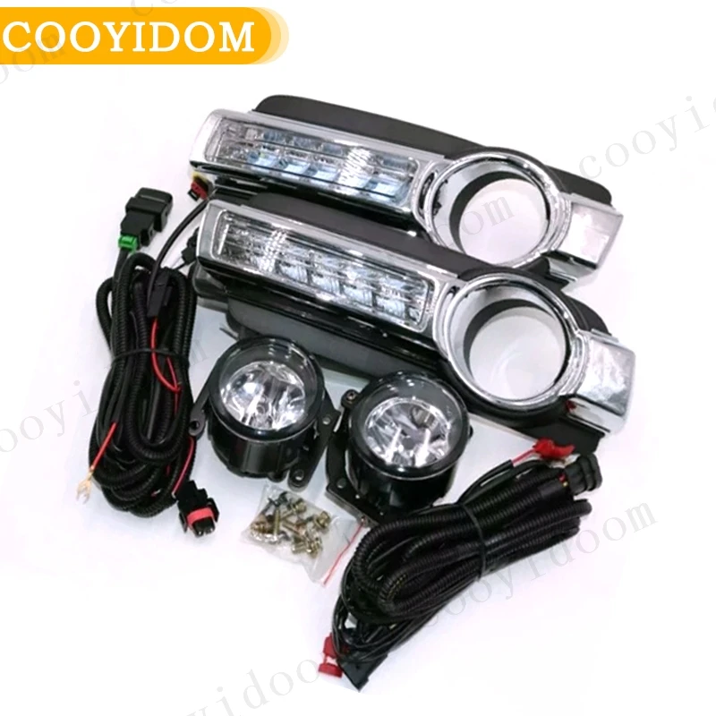 Zostava hmlovej žiarovky pre Montero V98 DRL pre Mitsubishi Pajero V97 V93 V95 Predný nárazník Foglight Svetlom Wwith Wwith Wire Cover Grille Grille