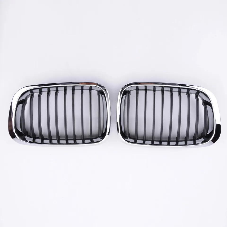 Zostava mriežky Wotefusi Chrome Grill Grill pre BMW E46 3-série 1998 1999 2000 2001 4 Door Coupe [QPL26]