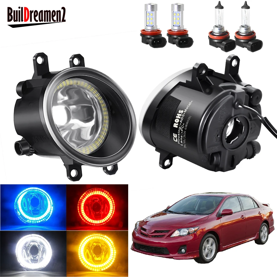 Zostava svetla Angel Eye Fog Light pre Toyota Corolla 2007-2015 Auto 20 W predný nárazník Hmlová hmla Halo Halo Ring Daytime Running Lamp H11 12V