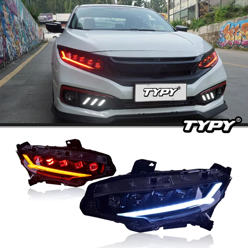 Zostava svetlometov LED svetla LED pre Honda Civic 10. Gen 2016-2022