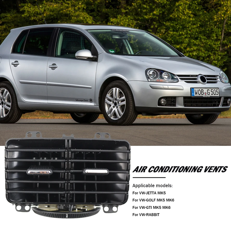 Zostava ventilácie zadného vzduchu 1KD819203A A/C Outlet Ventlet Zostava výmenných dielov pre VW Jetta MK5 Golf MK5 MK6 Rabbit