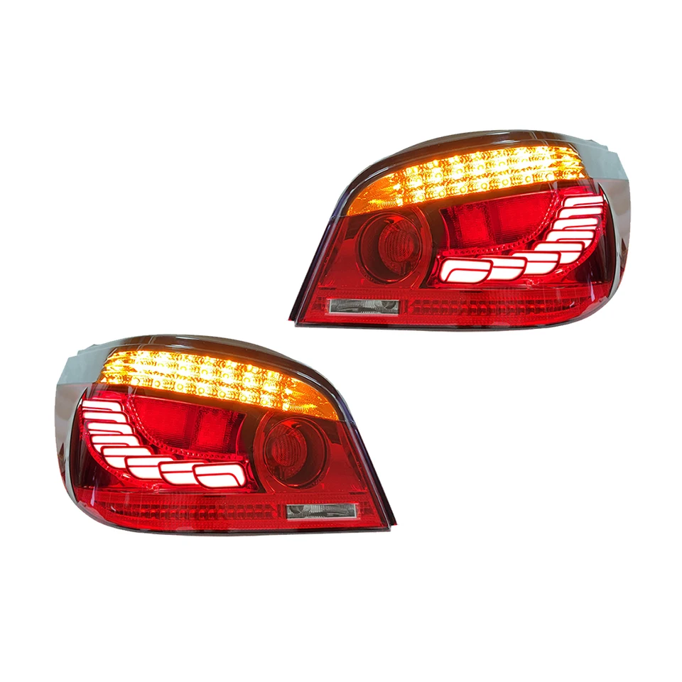 Zostava zadnej zostavy auta Yipinju pre BMW 5 Series E60 2003-2010 upravená LED dióda Dragon Scale Hnacie svetlo brzdové svetlo Turn Signál