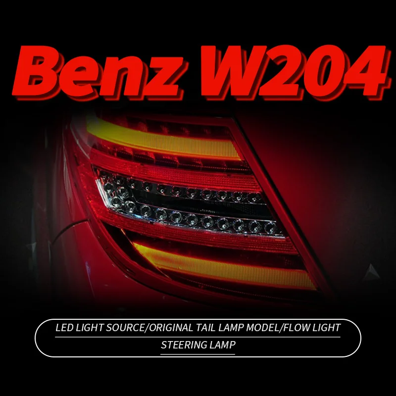 Zostava zadného svetla pre Mercedes Benz C Trieda W204 C180 C63 LED Turn Signál Zadná žiarovka