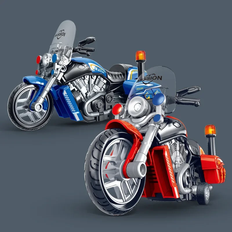 Zotrvačnosť hračky Chlapec akusto-optickej hudobnej hliadky Motocykel 110 Model simulácie hasičských vozidiel policajného automobilu