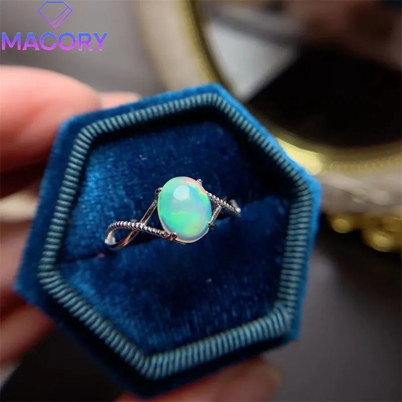 Zoznamka Prírodný opálový prsteň Silver 925 Nastaviteľná ženská luxusná replika značky Ring Gem vynikajúce darčekové šperky s dovolenkou