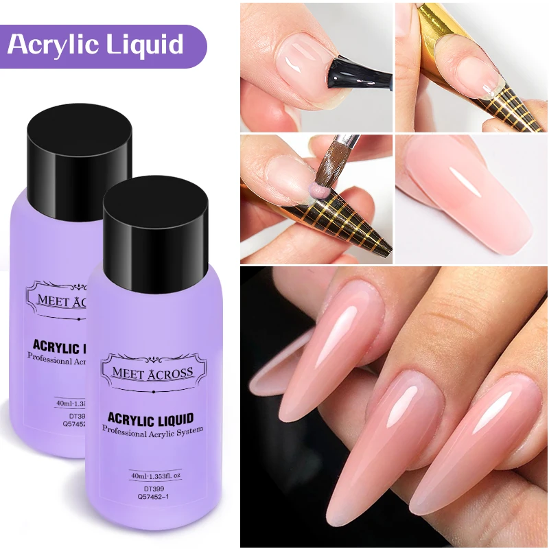 Zoznámte sa s 40 ml akrylovou tekutinou pre akrylové práškové prachové nechty Monomér Crystal Art Art Art predlžovanie náradia manikúry manikúry