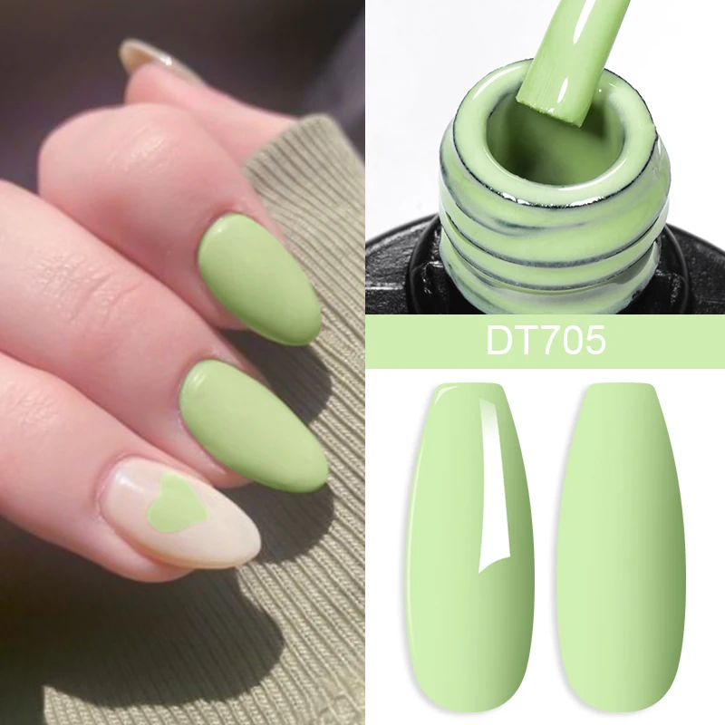 Zoznámte sa s 7,3 ml zeleným makarónovým gélom na nechty lak na nechty Candy Candy Semi Permanentný UV gél lak laku nechtov na nechty manikúrová základňa matný vrchný náter