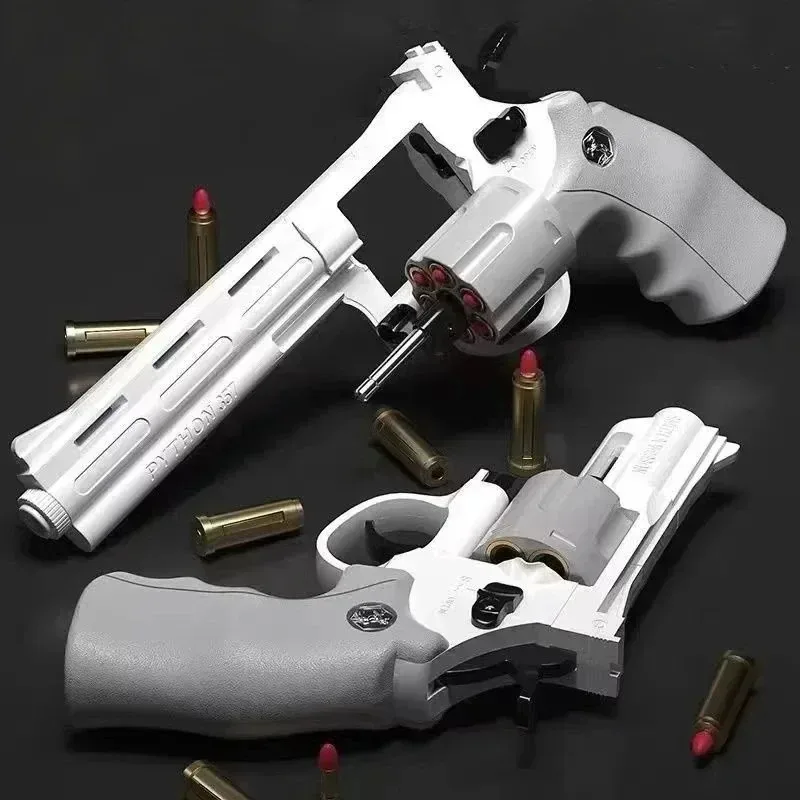 ZP5 Magnum 357 dlhá zliatina Revolver Soft Bullet Boy Simulation Toy Can Fire Pistol Burst Pistol