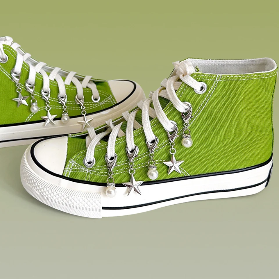 Zrezaná oceľ topánky kúzla 6ks dutá hviezda Love Love Pendant Decotions Decortions Martin Boots Metal topánky retiazky šperky