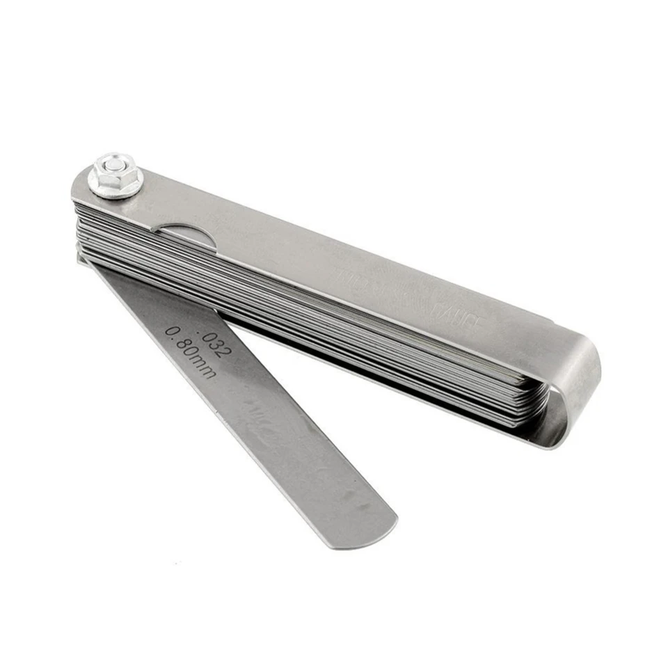 Zriedka z nehrdzavejúcej ocele 32 čepele stupnice 0,04-0,88 mm medzery Metric Imperial Filler pre tesnenie ventilu tlaku