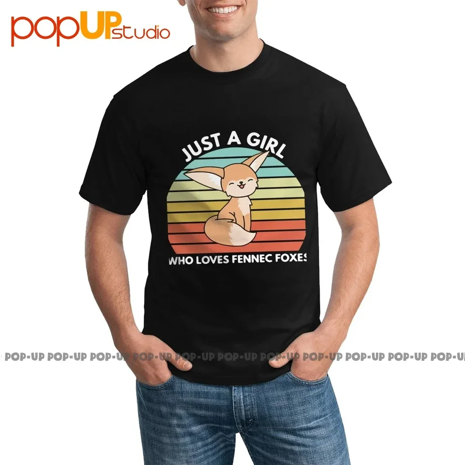 Zriedkavé len dievča, ktoré miluje líšky Fennec, roztomilé tričko Fennec Fox Trend Trendy Harajuku Pohodlné tričko Tee tričko