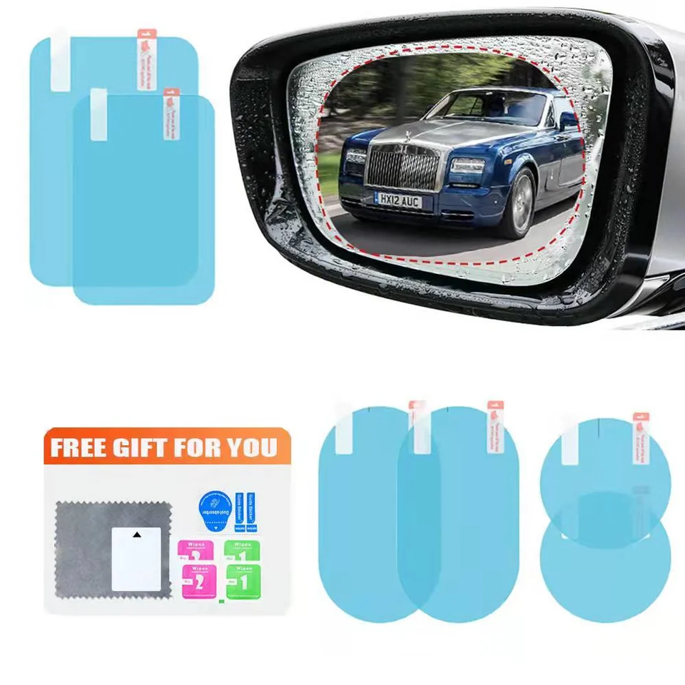 Zrkadlo okna Clear Film 2ks Rainproof proti hmlovej hmle nepremokavé filmové auto spätné zrkadlo Film auto slepka na auto automatické príslušenstvo