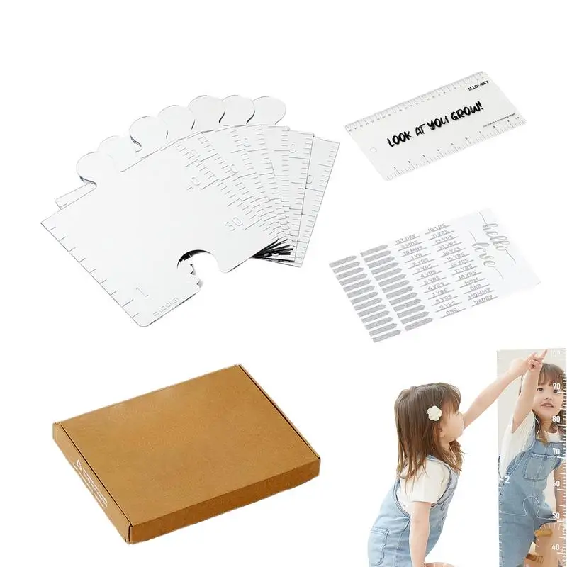 Zrkadlový rastový graf rozbitie odolný voči akrylovej výške merania zrkadla zrkadlové puzzle Deti výškové zrkadlá zrkadlá nástenné dekorácie