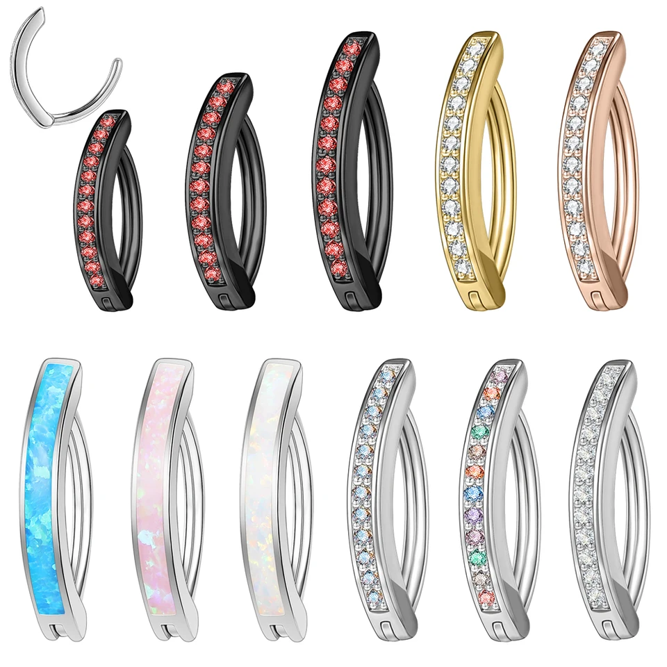 ZS 14/16G Opal Stone Pupal Ring Letné šperky 925 Sliver Belly Gomping Ring Zirkón Belly prsteň pre ženy pre piercing Jewellry