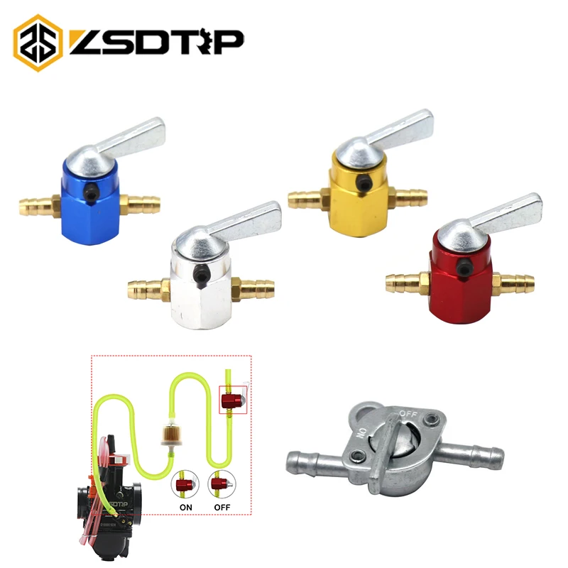 ZSDTRP 6 mm 8 mm palivový kohútik palivového spínaču paliva Tap benzín kohútik Faucet pre motorové palivové nádrže na motorbike sacharidový motor