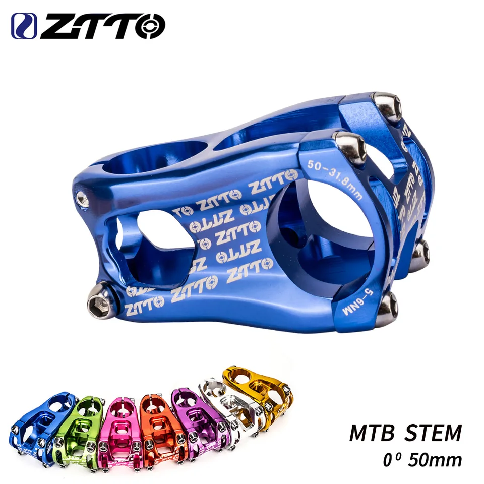 Ztto enduro mtb stonka 50 mm vysoká pevnosť CNC 0 stupňov vzostup kŕmenej hliníkovej zliatiny 31.8 Riadidlá Am Bicycle Purple Green Colorful