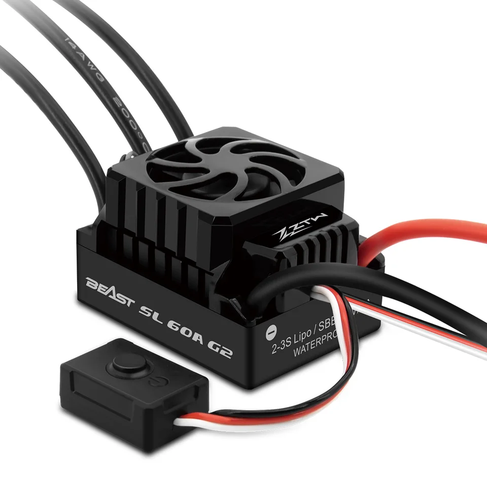 ZTW Beast SL 50A/60A ESC G2 nepremokavá 2-3s s 32-bitovými 32-bitovými kefovými rýchlostnými ovládačmi pre 1/10 RC CAR RTR TRACK BUGGY