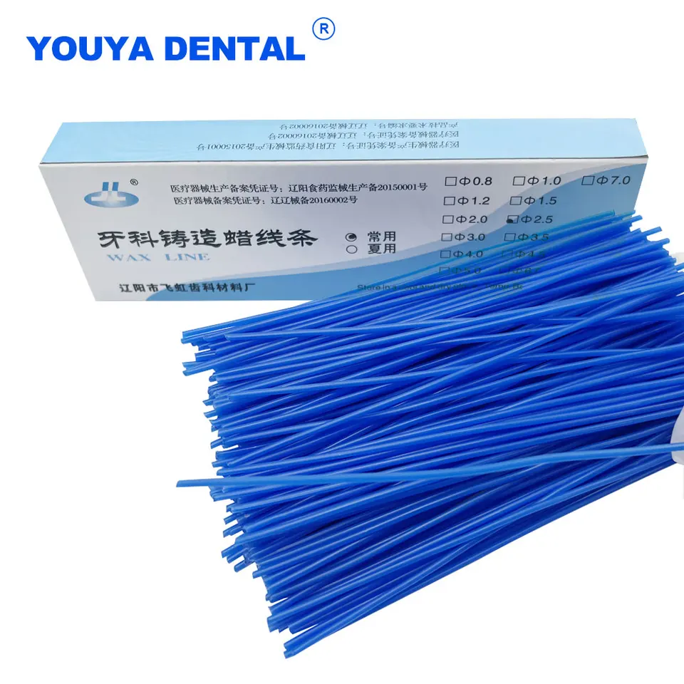 Zubná vosková čiara Blue Casting Wax Wire Set Laboratory Viaceré modely Ortodontický vosk vosku na výber šperkov