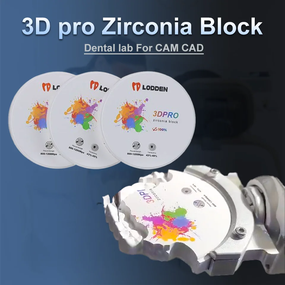 Zubná zirkónia blok 3D Pro Multivrstvový zirkónia disk 98 mm Open CAD/CAM System Material Material Vita 16 farby CAD/CAM