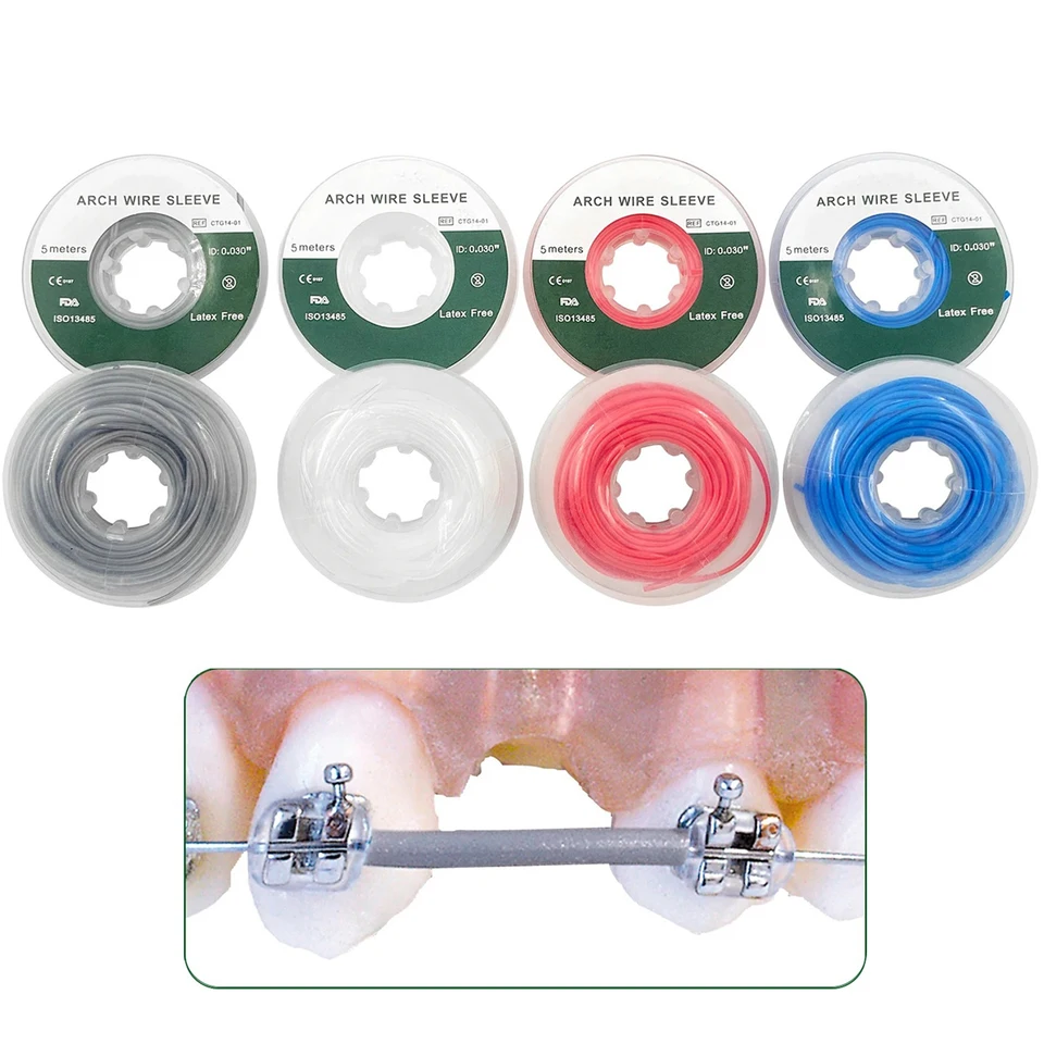 Zubný linguálny drôt chráni ortodontický elastický oblúk rukávy hadičky Ortodoncia Sleevetubing Rotary lingválne trubičky