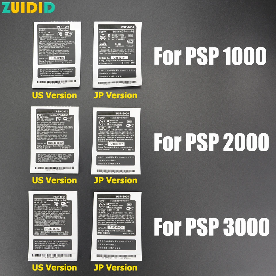ZUIDID 5-10PCS pre PSP 1000 2000 3000 JP v USA Verzia shell batérií skladový štítok ZÁRUKA ZÁRUKA NÁKLADNÁ STRÁNKA