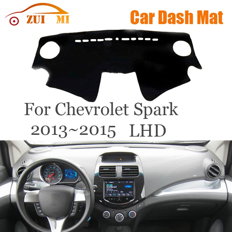 Zuimi Dashboard Cover Dash Mat Dashmat pre Chevrolet Spark 2013 ~ 2015 LHD RHD Dash doska kryt slnečného odtieňa slnečný odtieň