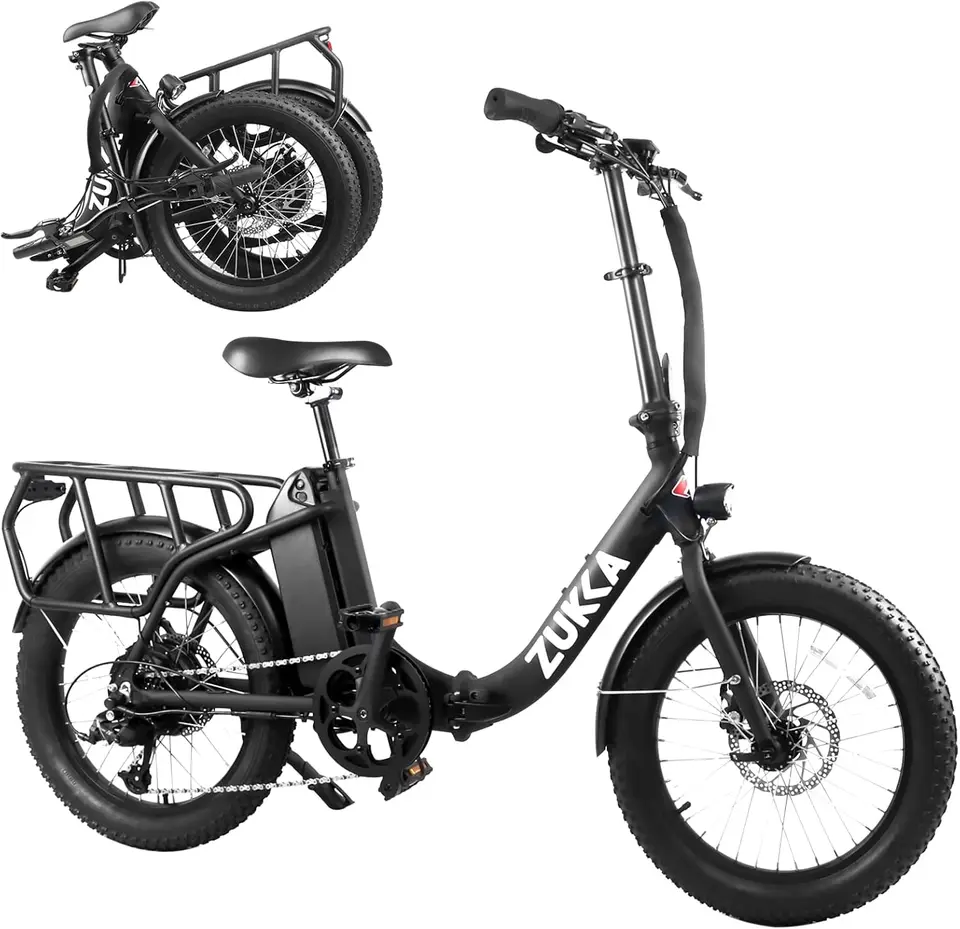 Zukka 20 palcový skladací elektrický bicykel pre dospelých, 500 W vysokorýchlostný kefový motor, uzamknutá batéria proti krádeži 48 V 15AH Li-Ion