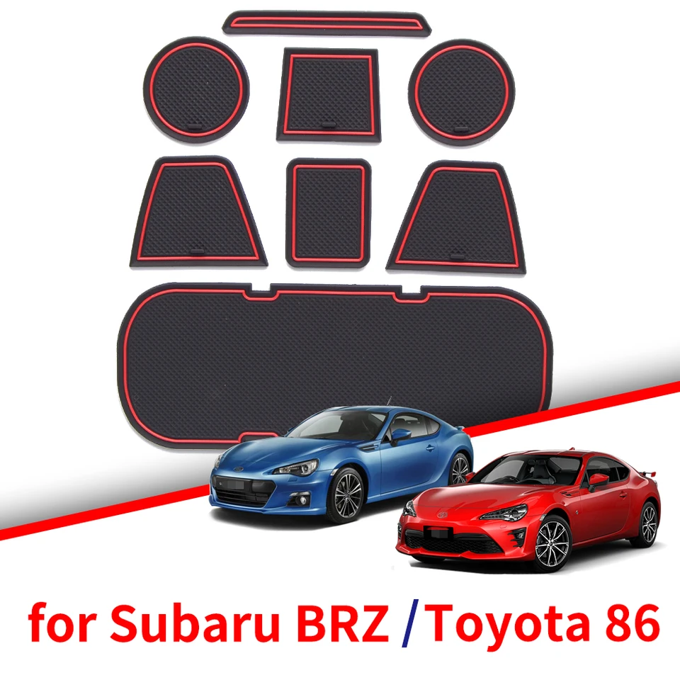 Zunduo Anti-Strip Gate Slot Mat Rat pre Toyota 86 Subaru BRZ GT86 FT86 Scion FR-S 2012 ~ 2019 GUMBER Door Groove Mats