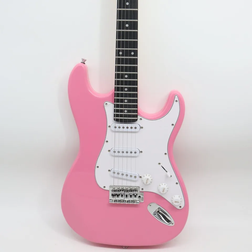 Zuovee Pink Electric Guitar Green Black Red White Guitars Custom Guitar Single Pickup SSS 22 Frets 6-String Electric Guitar