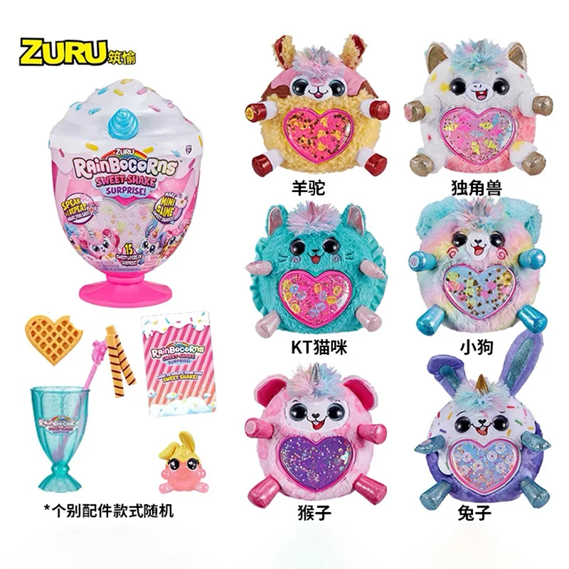 Zuru RainBocorns Sladké Shake Prekvapenie Unicorn Magic Egg Electronic Plush Hray Talking Magic Ice Cream Cup Girls Birthday Darček
