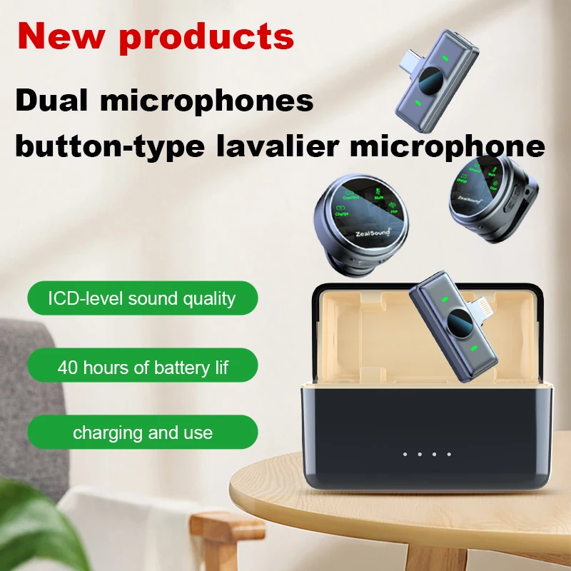 Zvažovanie bezdrôtového magnetického gombíka LaVallier Lafle Microfón pre iPhone Android Phone YouTube Live Recording Rozhovor Vlog M2