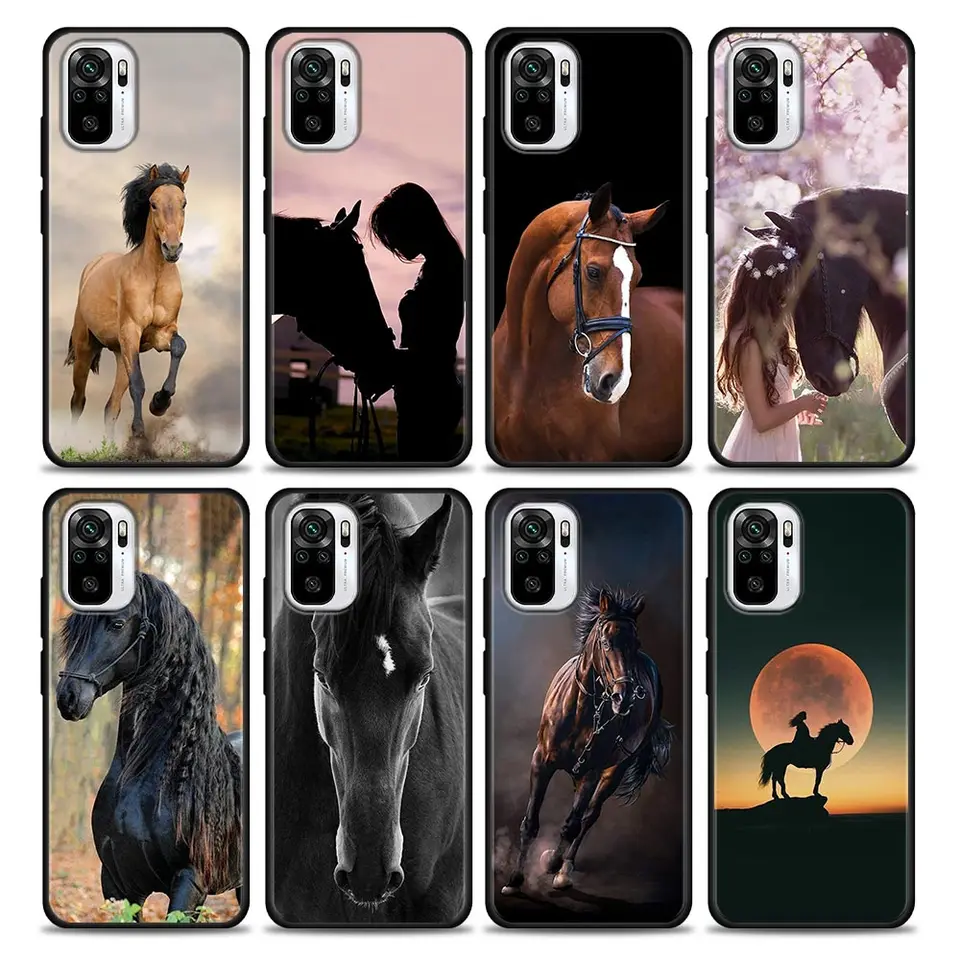 Zvieracie gallopujúce koňské dievča kreslenie silikónového puzdra pre Xiaomi Redmi Note 10 Pro 8 9 11 Pro Plus 7 8t 9t 10s 11S 11t 5g Soft Cover Cover
