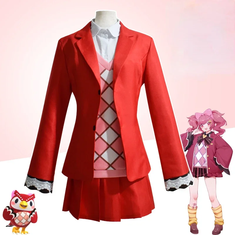 Zvieracie kríženie nových horizontov Happy Home Designer Cosplay Celeste Red Uniformy kostým Halloween Party Suit Outfit D13196