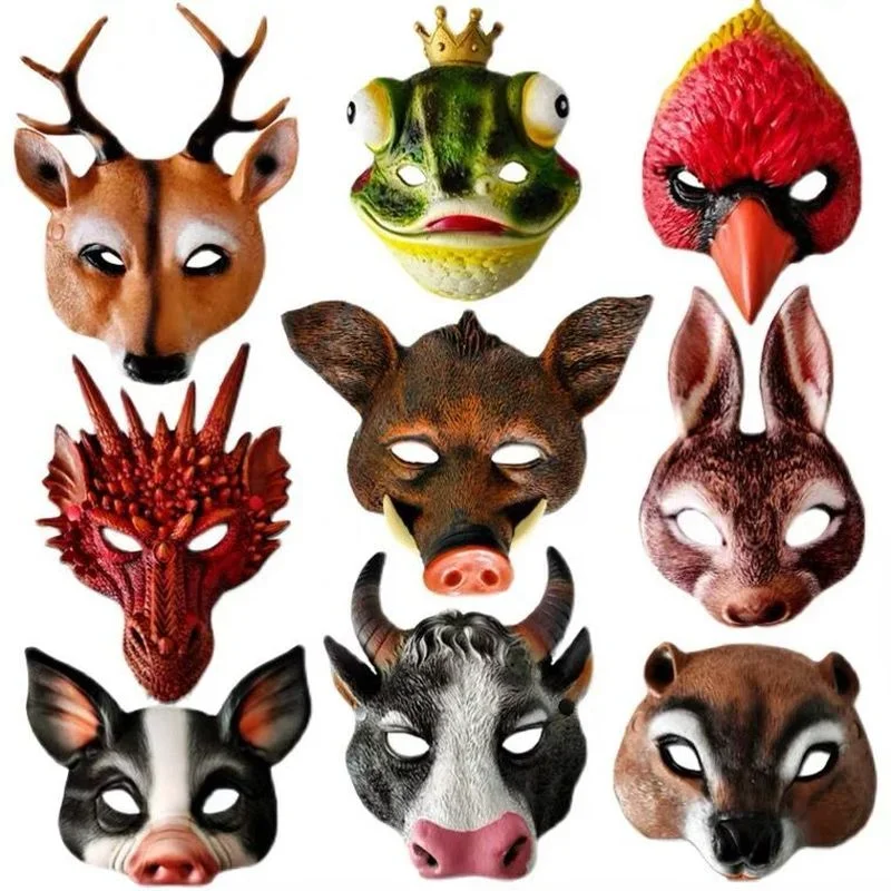 Zvieracie masky napoly tvár Rabbit Drag Dragon Mask Carnival Party laskavosti oblečenia narodeninové festival Cosplay rekvizity maškaráda maska